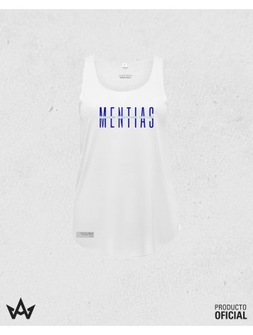 Camiseta Mujer Tirantas Blanca MENTIAS - Juan Peña